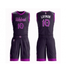 Minnesota Timberwolves #10 Jake Layman Swingman Purple Basketball Suit Jersey - City Edition