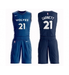 Minnesota Timberwolves #21 Kevin Garnett Swingman Blue Basketball Suit Jersey
