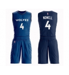 Minnesota Timberwolves #4 Jaylen Nowell Swingman Blue Basketball Suit Jersey