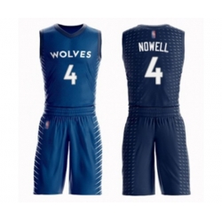 Minnesota Timberwolves #4 Jaylen Nowell Swingman Blue Basketball Suit Jersey Minnesota Timberwolves #4 Jaylen Nowell Swingman Blue Basketball Suit Jersey