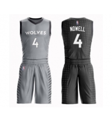 Minnesota Timberwolves #4 Jaylen Nowell Swingman Gray Basketball Suit Jersey - City Edition