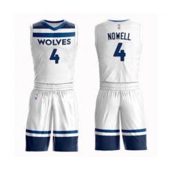 Minnesota Timberwolves #4 Jaylen Nowell Swingman White Basketball Suit Jersey - Association Edition Minnesota Timberwolves #4 Jaylen Nowell Swingman White Basketball Suit Jersey - Association Edition