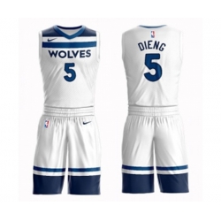Minnesota Timberwolves #5 Gorgui Dieng Swingman White Basketball Suit Jersey - Association Edition Minnesota Timberwolves #5 Gorgui Dieng Swingman White Basketball Suit Jersey - Association Edition