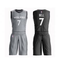 Minnesota Timberwolves #7 Jordan Bell Swingman Gray Basketball Suit Jersey - City Edition
