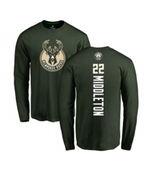 Milwaukee Bucks #22 Khris Middleton Green Backer Long Sleeve T-Shirt