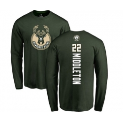 Milwaukee Bucks #22 Khris Middleton Green Backer Long Sleeve T-Shirt