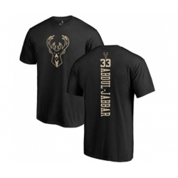 Milwaukee Bucks #33 Kareem Abdul-Jabbar Black One Color Backer T-Shirt