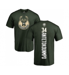 Milwaukee Bucks #34 Giannis Antetokounmpo Green Backer T-Shirt