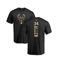 Milwaukee Bucks #34 Ray Allen Black One Color Backer T-Shirt