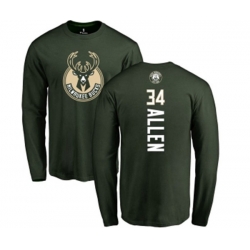 Milwaukee Bucks #34 Ray Allen Green Backer Long Sleeve T-Shirt