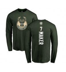 Milwaukee Bucks #7 Thon Maker Green Backer Long Sleeve T-Shirt