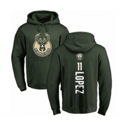 Milwaukee Bucks #11 Brook Lopez Green Backer Pullover Hoodie