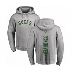 Milwaukee Bucks #26 Kyle Korver Ash Backer Pullover Hoodie