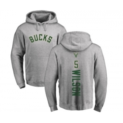 Milwaukee Bucks #5 D. J. Wilson Ash Backer Pullover Hoodie