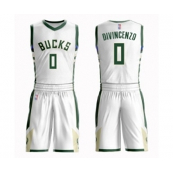 Milwaukee Bucks #0 Donte DiVincenzo Swingman White Basketball Suit Jersey - Association Edition