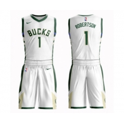 Milwaukee Bucks #1 Oscar Robertson Swingman White Basketball Suit Jersey - Association Edition
