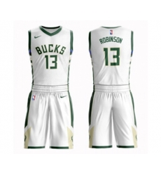 Milwaukee Bucks #13 Glenn Robinson Swingman White Basketball Suit Jersey - Association Edition