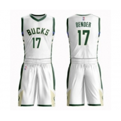Milwaukee Bucks #17 Dragan Bender Authentic White Basketball Suit Jersey - Association Edition