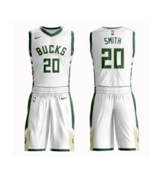 Milwaukee Bucks #20 Jason Smith Swingman White Basketball Suit Jersey - Association Edition