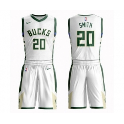 Milwaukee Bucks #20 Jason Smith Swingman White Basketball Suit Jersey - Association Edition
