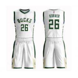 Milwaukee Bucks #26 Kyle Korver Authentic White Basketball Suit Jersey - Association Edition