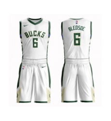 Milwaukee Bucks #6 Eric Bledsoe Swingman White Basketball Suit Jersey - Association Edition