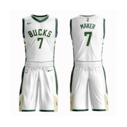 Milwaukee Bucks #7 Thon Maker Authentic White Basketball Suit Jersey - Association Edition