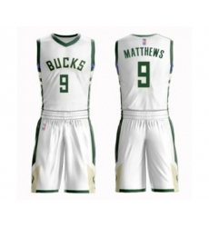 Milwaukee Bucks #9 Wesley Matthews Swingman White Basketball Suit Jersey - Association Edition