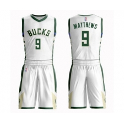 Milwaukee Bucks #9 Wesley Matthews Swingman White Basketball Suit Jersey - Association Edition