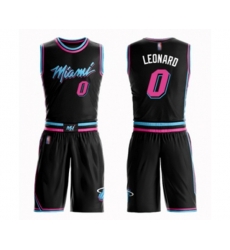 Miami Heat #0 Meyers Leonard Authentic Black Basketball Suit Jersey - City Edition