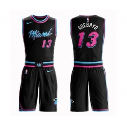 Miami Heat #13 Edrice Adebayo Authentic Black Basketball Suit Jersey - City Edition