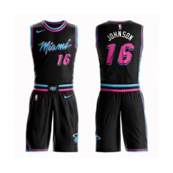 Miami Heat #16 James Johnson Swingman Black Basketball Suit Jersey - City Edition
