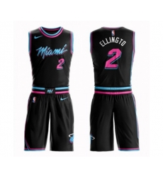 Miami Heat #2 Wayne Ellington Authentic Black Basketball Suit Jersey - City Edition