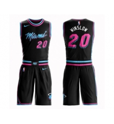 Miami Heat #20 Justise Winslow Authentic Black Basketball Suit Jersey - City Edition