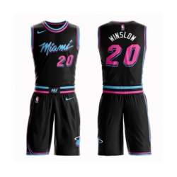 Miami Heat #20 Justise Winslow Swingman Black Basketball Suit Jersey - City Edition