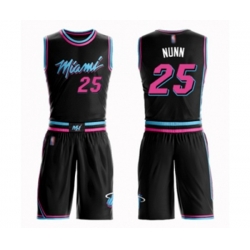 Miami Heat #25 Kendrick Nunn Authentic Black Basketball Suit Jersey - City Edition