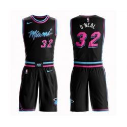 Miami Heat #32 Shaquille ONeal Swingman Black Basketball Suit Jersey - City Edition
