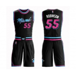 Miami Heat #55 Duncan Robinson Authentic Black Basketball Suit Jersey - City Edition
