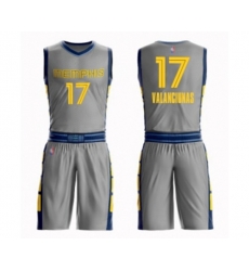 Memphis Grizzlies #17 Jonas Valanciunas Swingman Gray Basketball Suit Jersey - City Edition