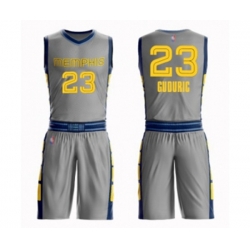 Memphis Grizzlies #23 Marko Guduric Swingman Gray Basketball Suit Jersey - City Edition Memphis Grizzlies #23 Marko Guduric Swingman Gray Basketball Suit Jersey - City Edition