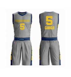 Memphis Grizzlies #5 Bruno Caboclo Swingman Gray Basketball Suit Jersey - City Edition