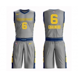 Memphis Grizzlies #6 Mario Chalmers Authentic Gray Basketball Suit Jersey - City Edition Memphis Grizzlies #6 Mario Chalmers Authentic Gray Basketball Suit Jersey - City Edition