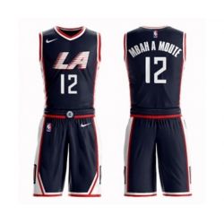 Los Angeles Clippers #12 Luc Mbah a Moute Swingman Navy Blue Basketball Suit Jersey - City Edition Los Angeles Clippers #12 Luc Mbah a Moute Swingman Navy Blue Basketball Suit Jersey - City Edition