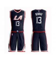 Los Angeles Clippers #13 Paul George Authentic Navy Blue Basketball Suit Jersey - City Edition