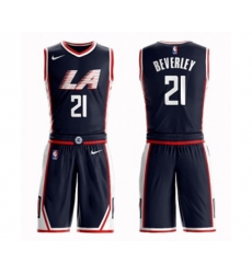 Los Angeles Clippers #21 Patrick Beverley Authentic Navy Blue Basketball Suit Jersey - City Edition