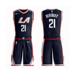 Los Angeles Clippers #21 Patrick Beverley Authentic Navy Blue Basketball Suit Jersey - City Edition Los Angeles Clippers #21 Patrick Beverley Authentic Navy Blue Basketball Suit Jersey - City Edition