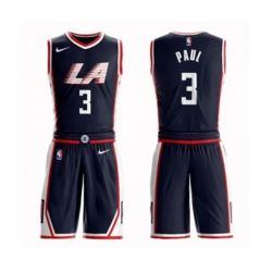 Los Angeles Clippers #3 Chris Paul Swingman Navy Blue Basketball Suit Jersey - City Edition Los Angeles Clippers #3 Chris Paul Swingman Navy Blue Basketball Suit Jersey - City Edition