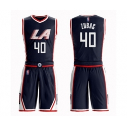 Los Angeles Clippers #40 Ivica Zubac Authentic Navy Blue Basketball Suit Jersey - City Edition Los Angeles Clippers #40 Ivica Zubac Authentic Navy Blue Basketball Suit Jersey - City Edition