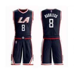 Los Angeles Clippers #8 Moe Harkless Authentic Navy Blue Basketball Suit Jersey - City Edition Los Angeles Clippers #8 Moe Harkless Authentic Navy Blue Basketball Suit Jersey - City Edition