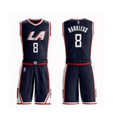 Los Angeles Clippers #8 Moe Harkless Swingman Navy Blue Basketball Suit Jersey - City Edition